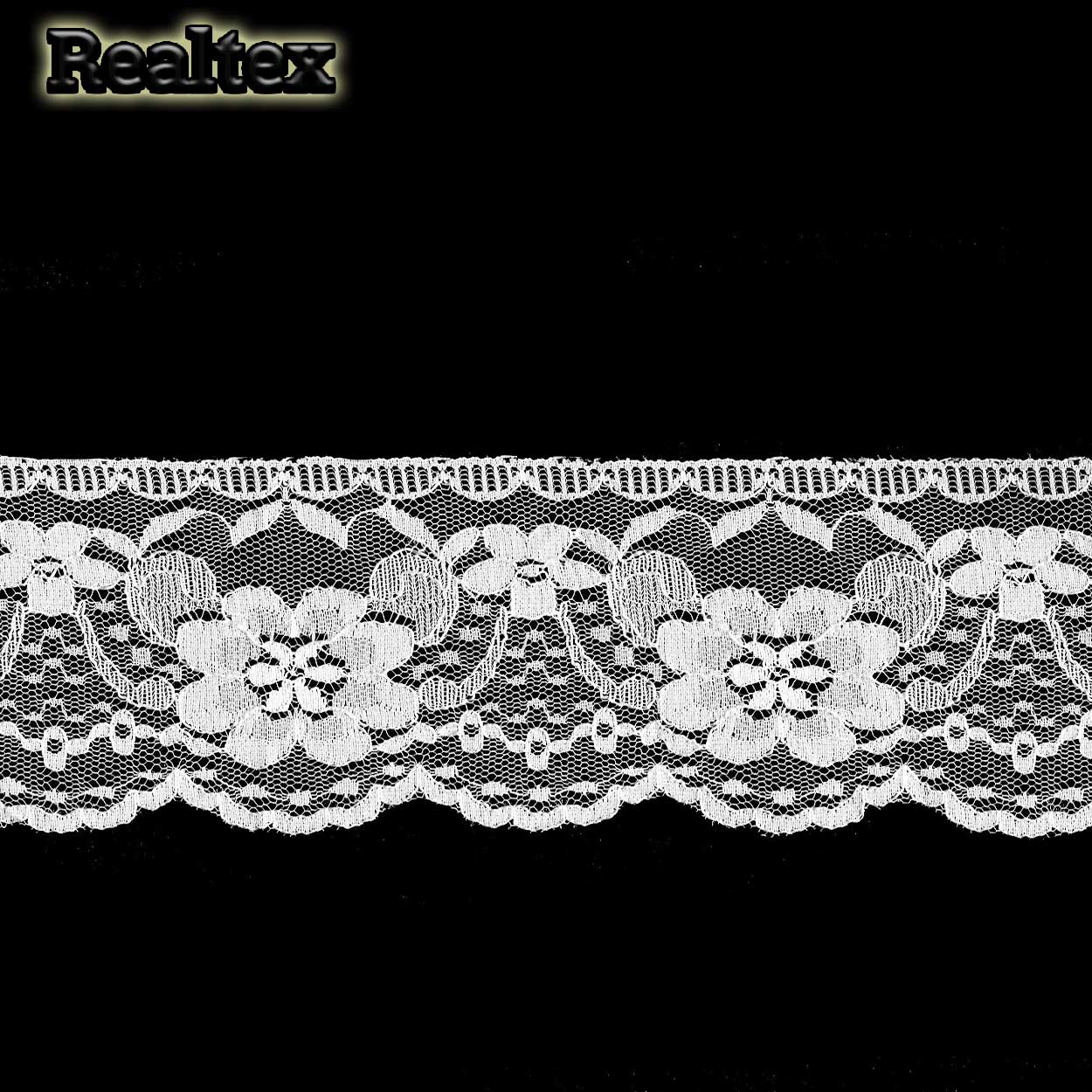 Кружево капроновое  70мм TBY 1668 (27,4м) цв.01 белый 