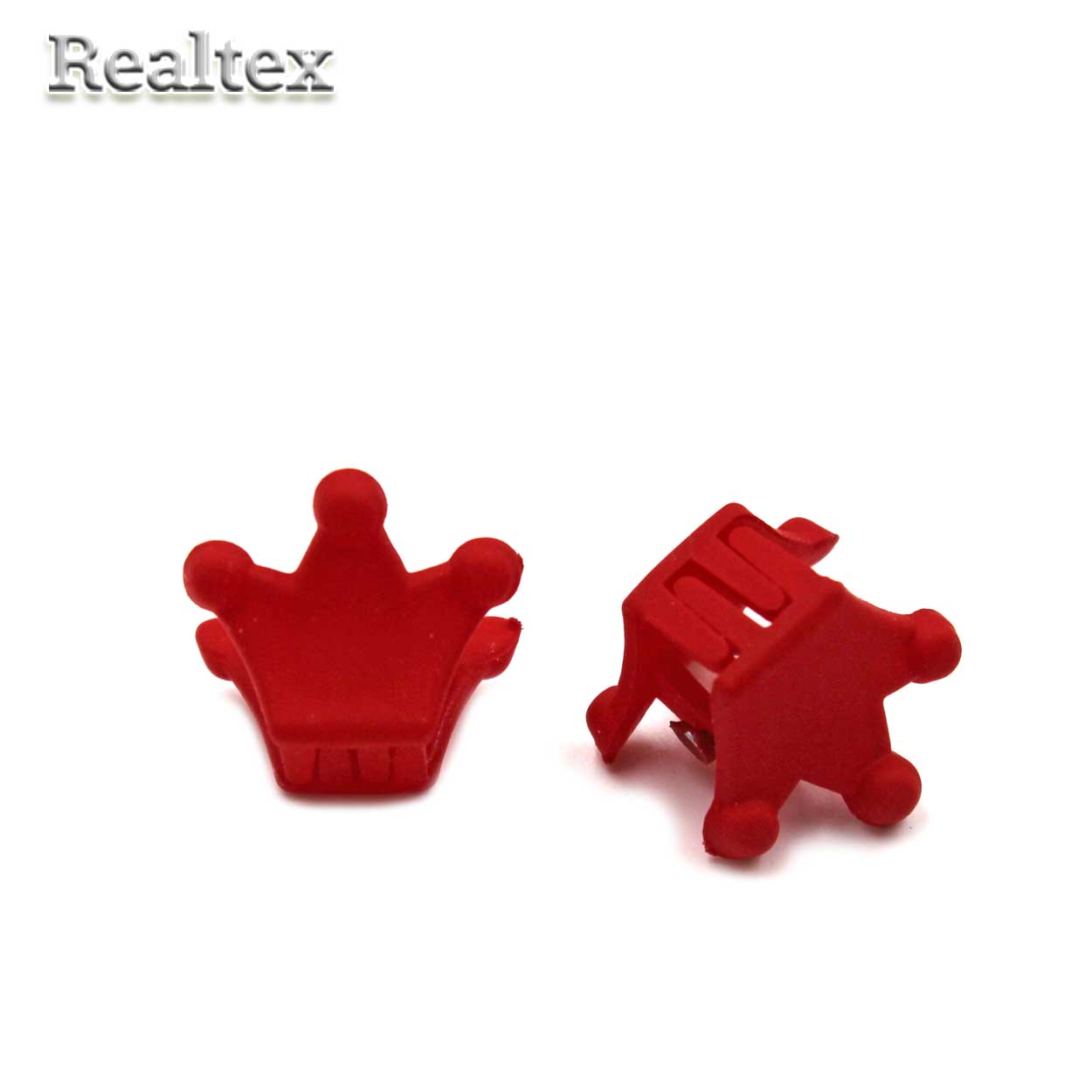 Заколка-краб мини 29551 "Корона" (2шт) цв.красный
