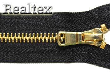 Молния металл Т.5 1замок 18см цв.золото/черный