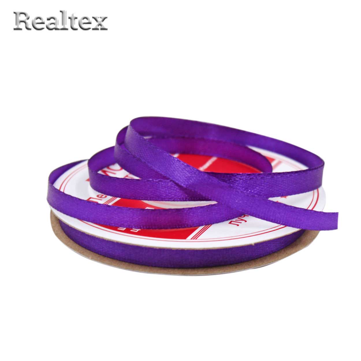 Лента атласная 6мм Realtex (27,4м) цв.084 фиолетовый