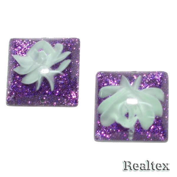 Стразы пластиковые пришивные AB-6 большие цв.сиреневый