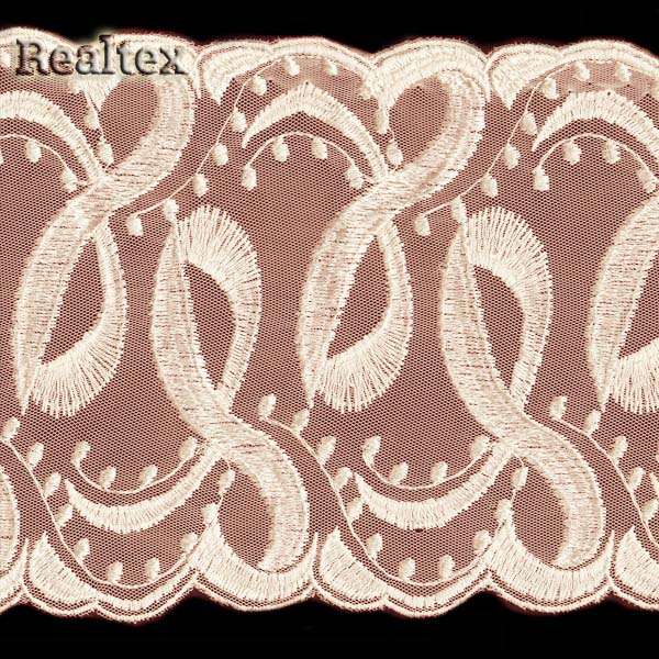 Кружево на сетке 130мм 54-4123 цв.бежевый