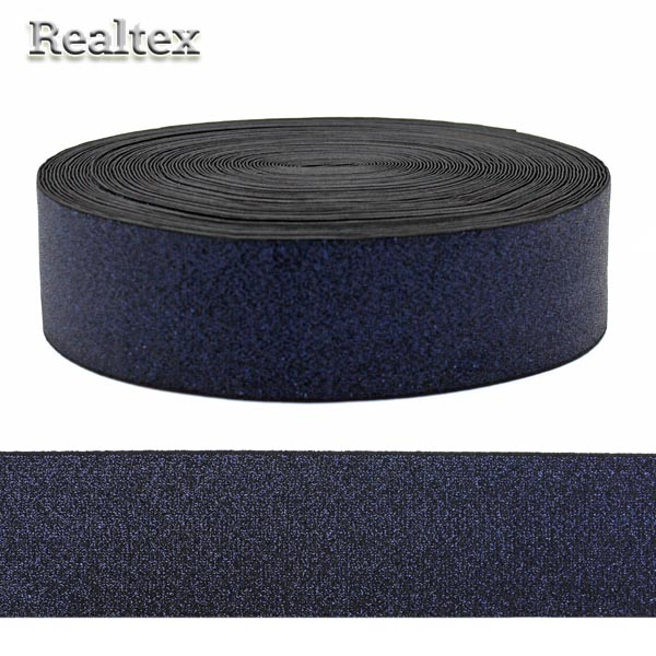 Резинка Realtex декоративная 40мм R-21 с люрексом (22,8м) цв.темно-синий