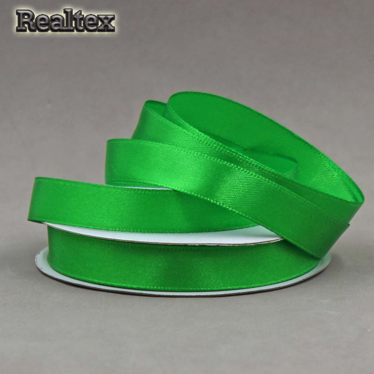 Лента атласная 12мм Realtex (27,4м) цв.120/119 яр.зеленый