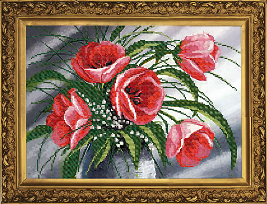 Набор для вышивания бисером НС Н-К-НС-3001 "Весенний букет"