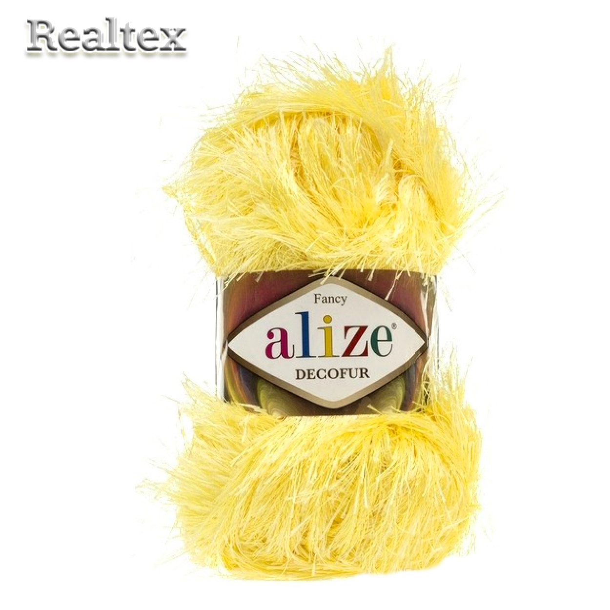 Пряжа Alize "Decofur" (100гр) цв.0187 лимонный