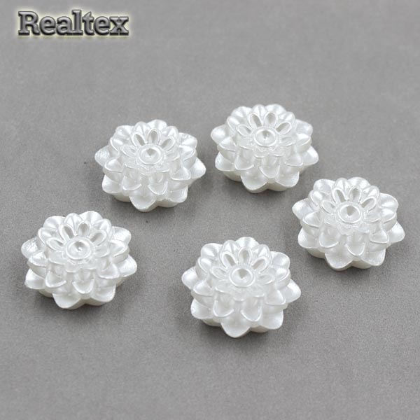 Полу-бусы пришивные Астра 12мм (20гр) цв.белый