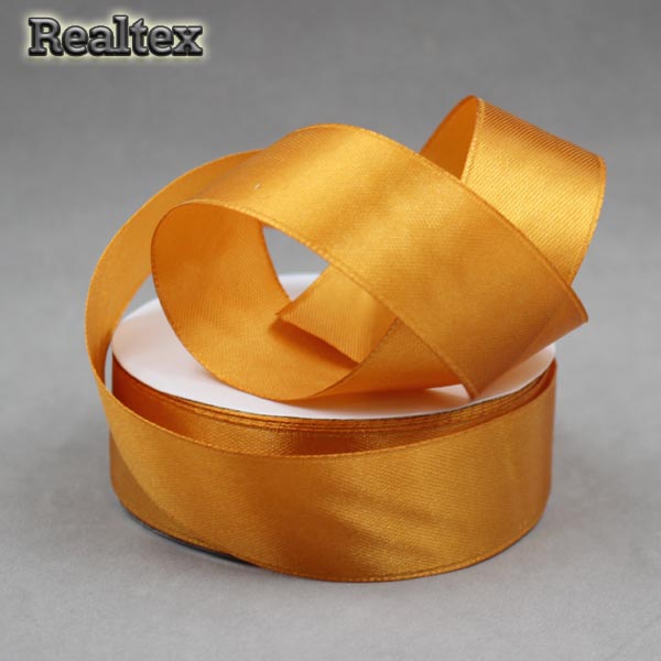 Лента атласная 25мм Realtex (32,9м) цв.024 тёмно-оранжевый 