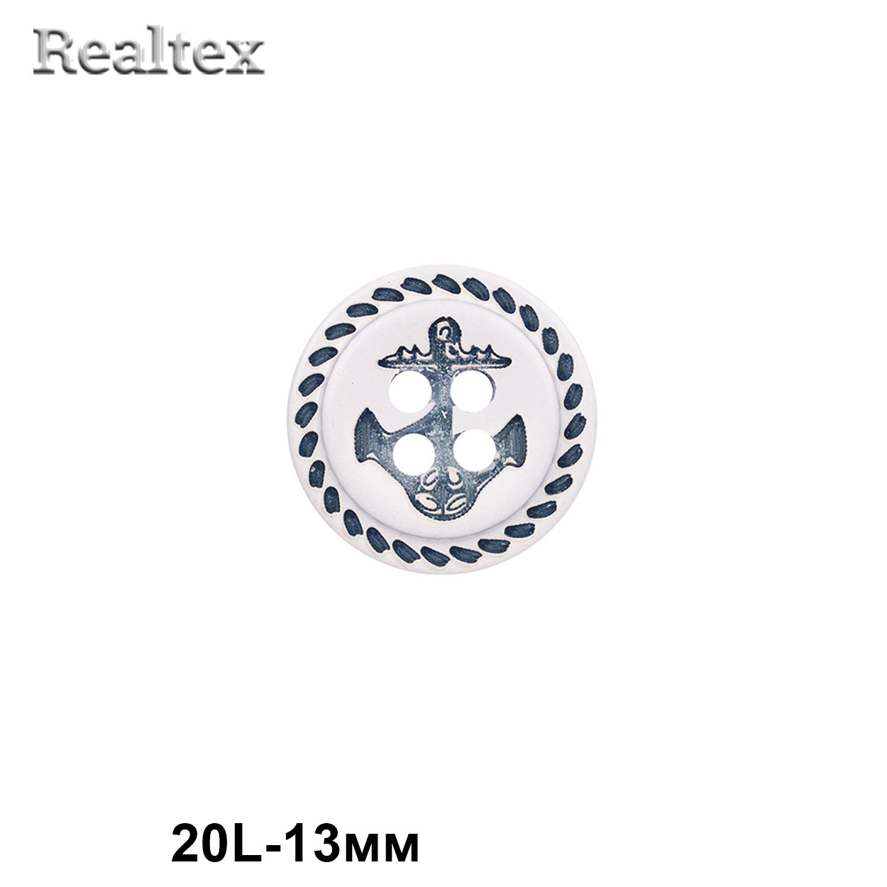 Пуговицы DRN 0029 20L (24шт) цв.A001/227 белый/синий