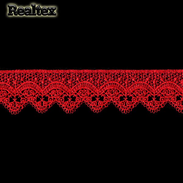 Кружево  гипюр  Realtex  43мм LF-462 цв.20 красный  
