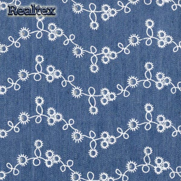 Ткань джинс FD "Волна" 26000 цв.синий