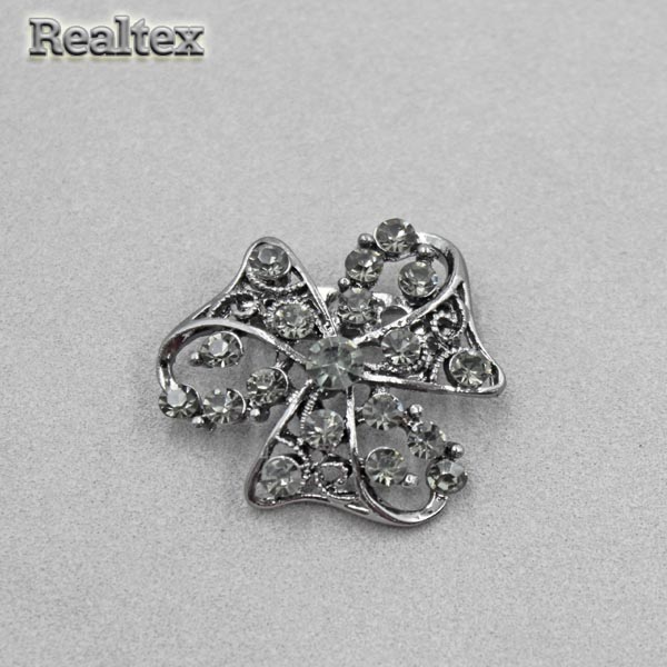 Брошь со стразами Реалтекс FR-8-23 (2шт) цв.черный никель