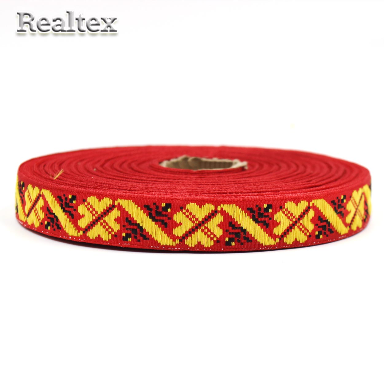 Тесьма жакардовая 18мм с1851г17 рис.9514 (25м) цв.красный