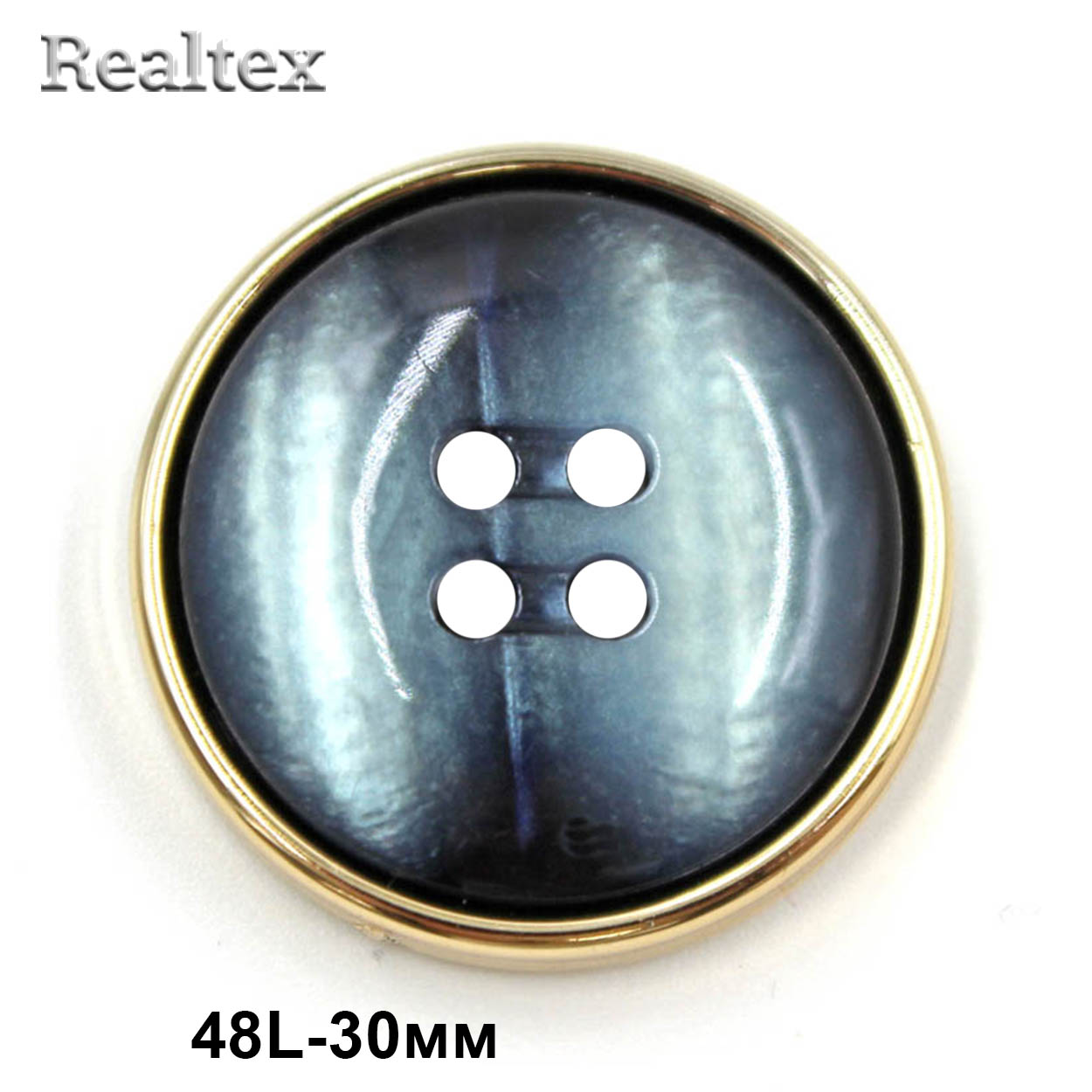 Пуговицы VB  6 48L (10шт) цв.серо-голубой/светлое золото