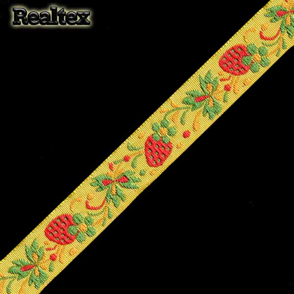 Тесьма жакардовая 18мм с1851г17 рис.9438 (25м) цв.желтый