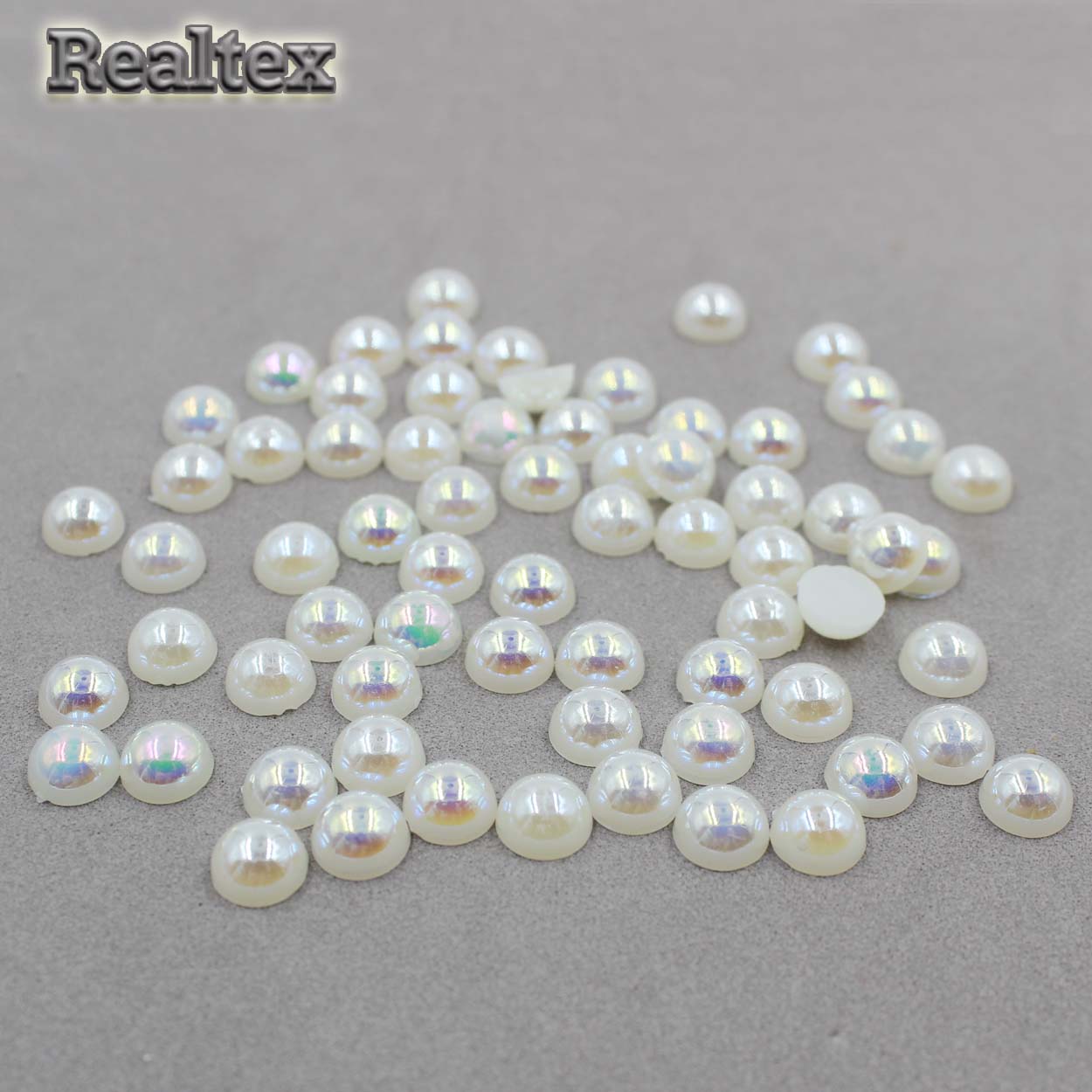 Полу-бусы Realtex  6мм (500гр) цв.АВ молочный 