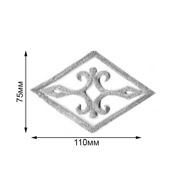 Термоаппликации орнамент Реалтекс R-1890 цв.серебро