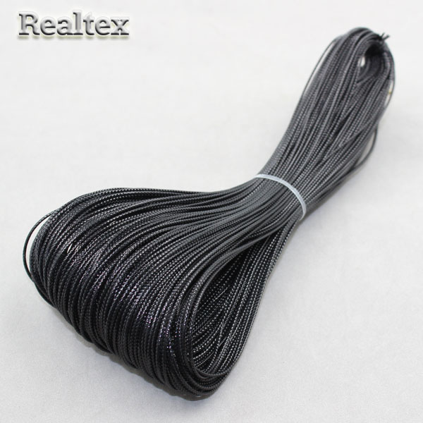 Шнур плетеный Realtex 1мм (пасма 91,5м) цв.черный