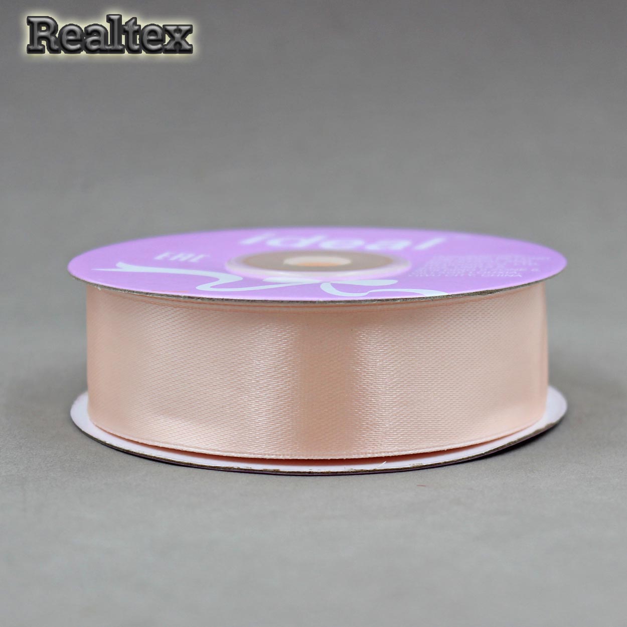 Лента атласная 25мм Realtex (27,4м) цв.3051 бледно-розовый