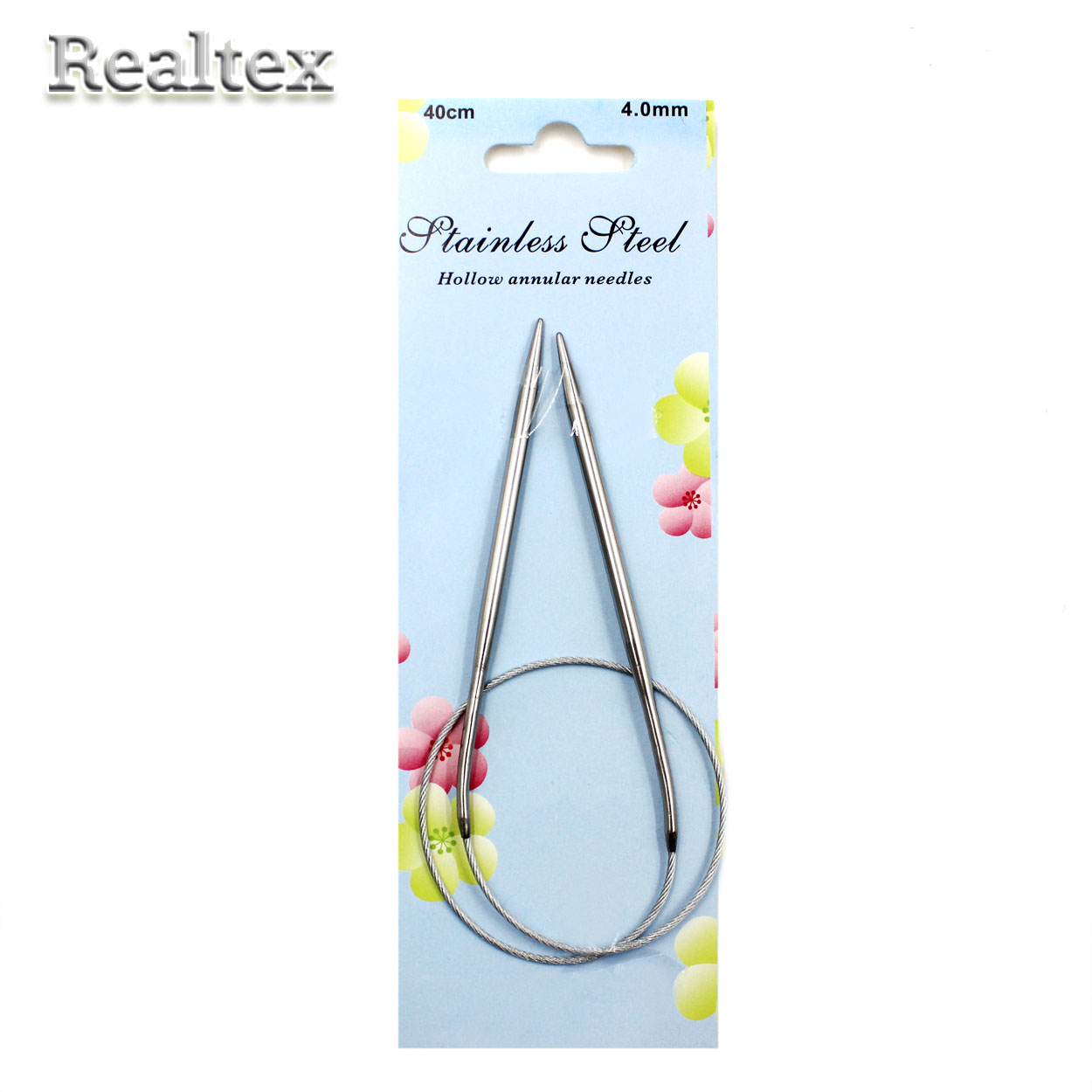 Спицы металл круговые на тросике Realtex 40см № 4,0 (10шт) 