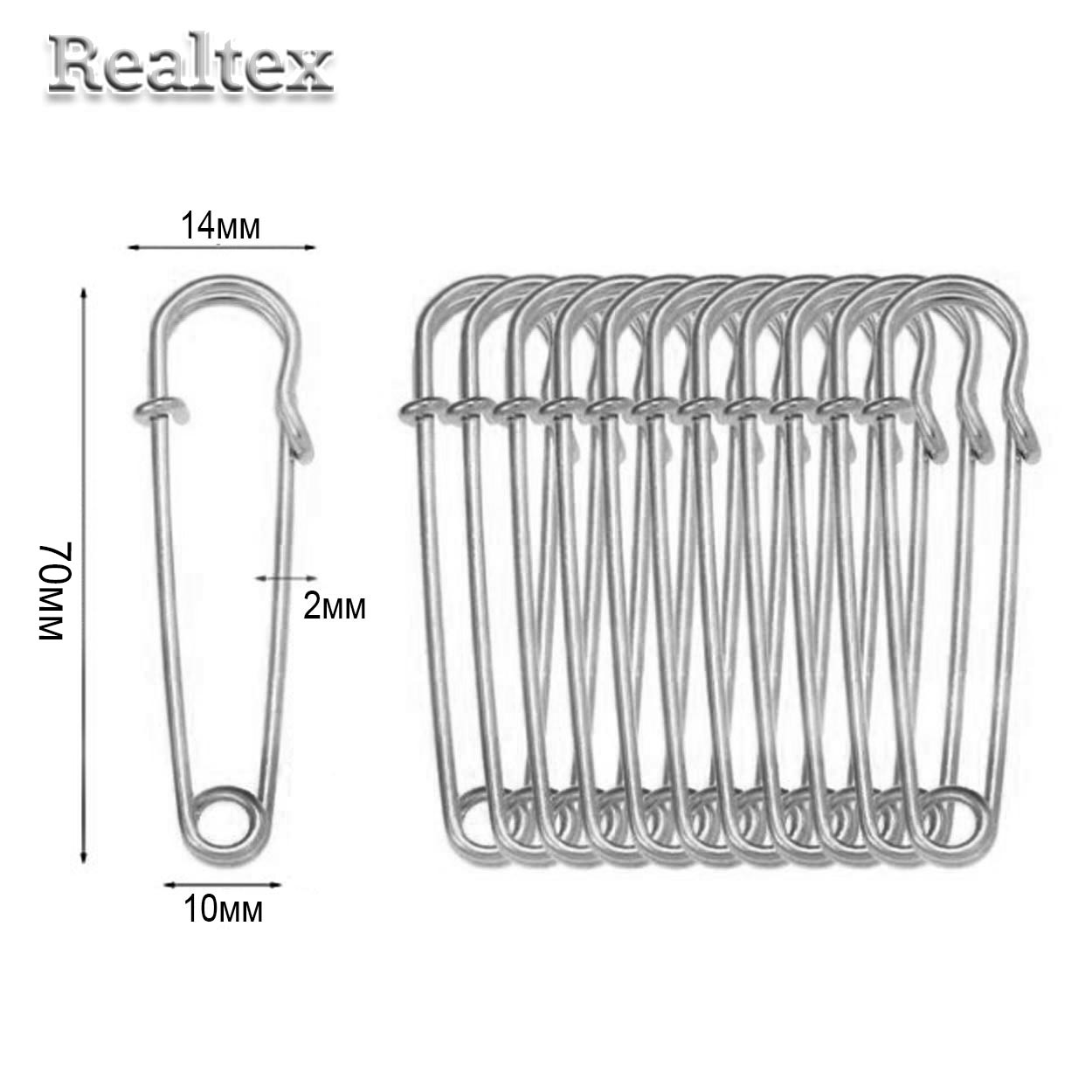 Булавки декоративные Realtex 70мм цв.никель