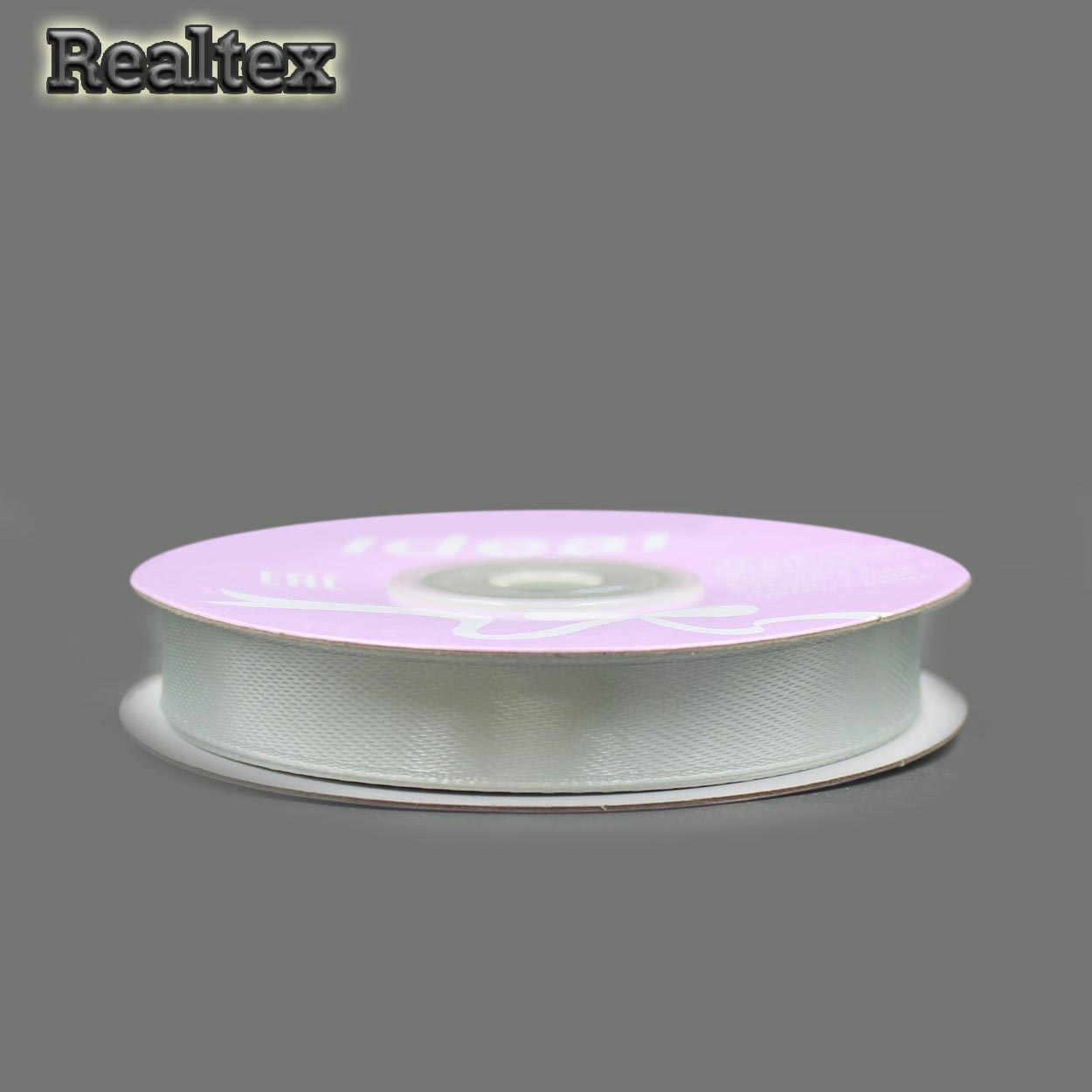 Лента атласная 12мм Realtex (27,4м) цв.3108 св.серый