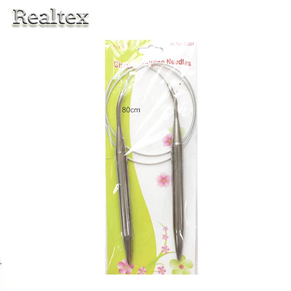 Спицы металл круговые на тросике Realtex 80см № 8,0 (10шт) 