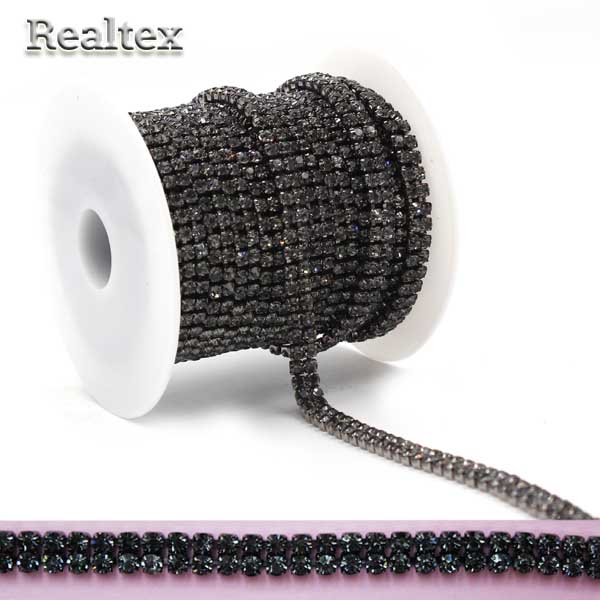 Тесьма-стазы (оригинал-стекло) A-940/2 цв.черный