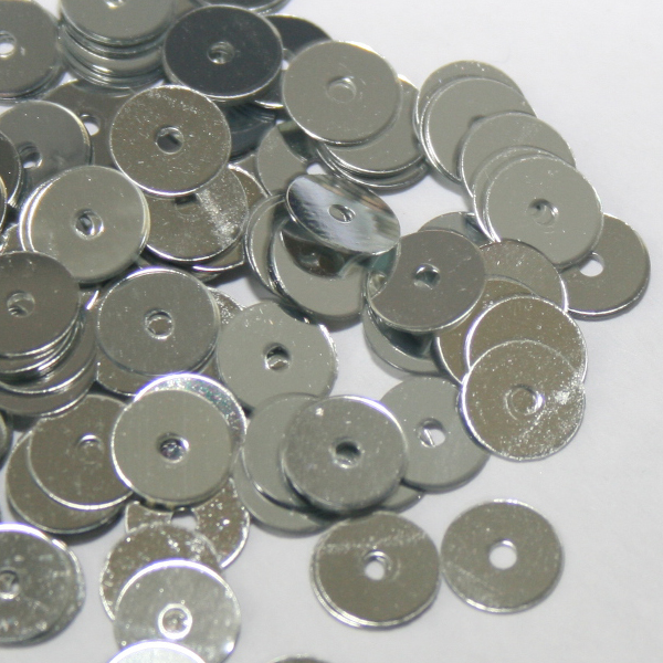 Пайетки "Астра" (10гр) "плоские" 6мм цв.001 серебро