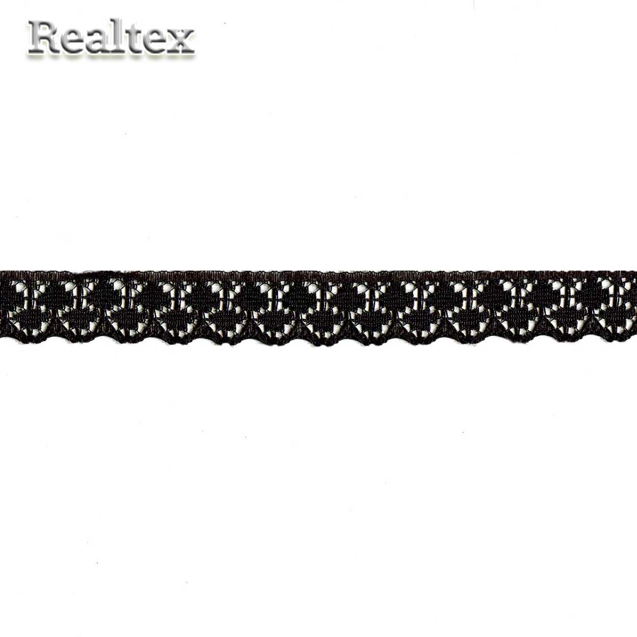 Кружево капроновое Realtex  19мм SC 171 (25м) цв.черный