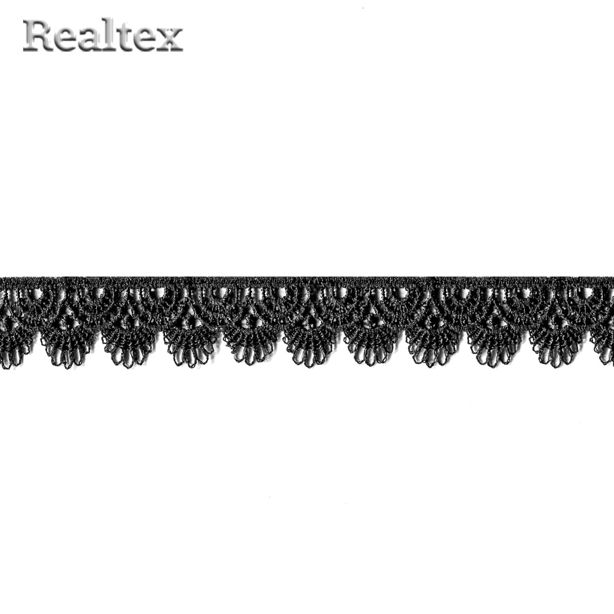 Кружево  гипюр  Realtex  30мм CS-033 (13,7м) цв.черный  