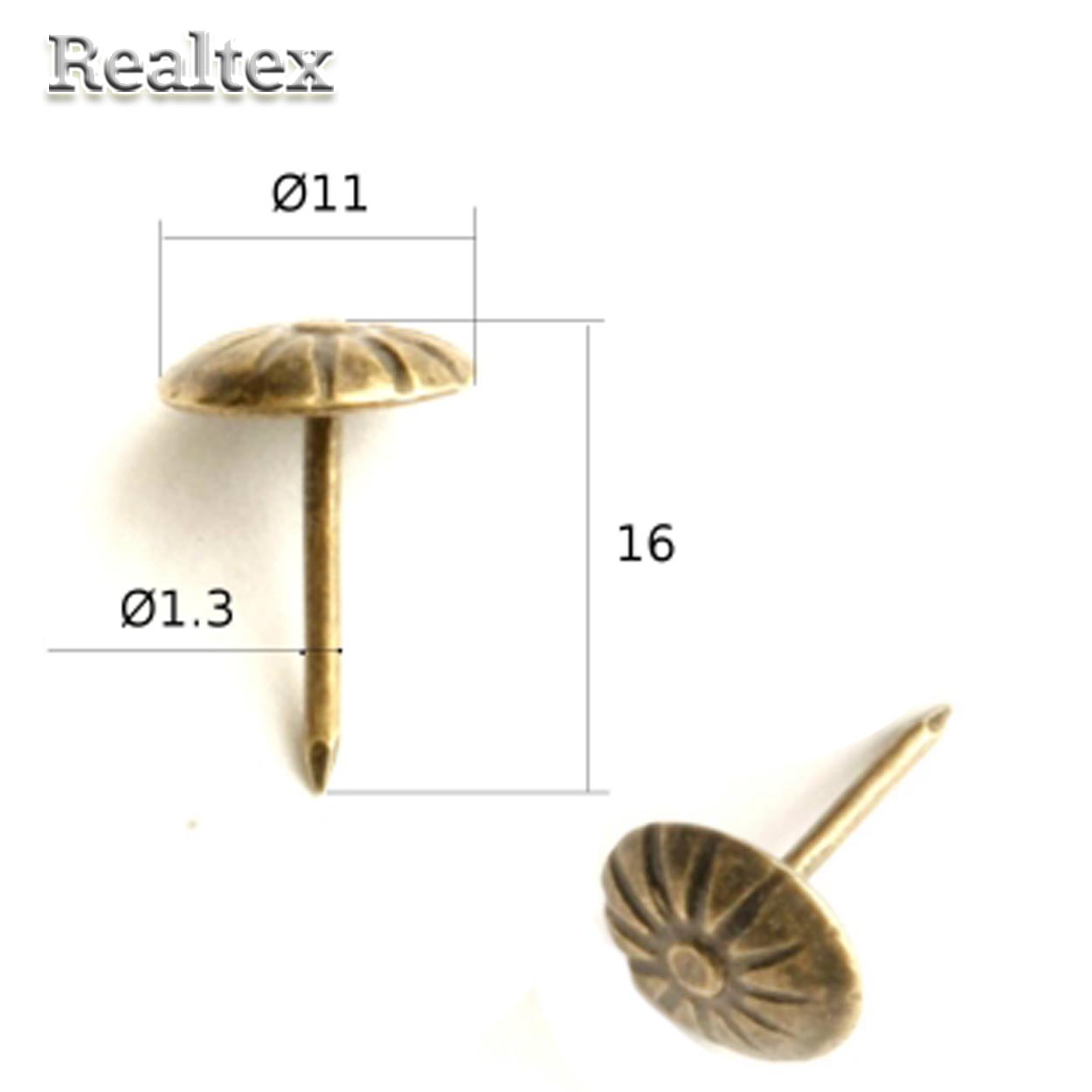 Гвоздики декоративные D 11*16мм цв.бронза