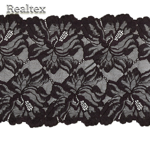Кружево стрейч 240мм TBY 8038 цв.03 чёрный