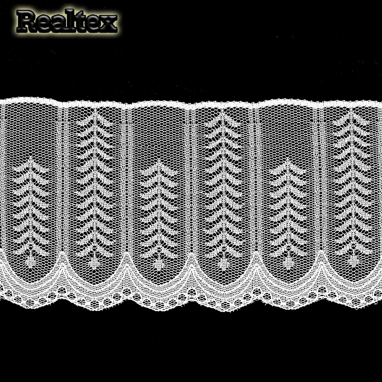 Кружево капроновое Реалтекс  90мм SC 5210 (25м) цв.белый