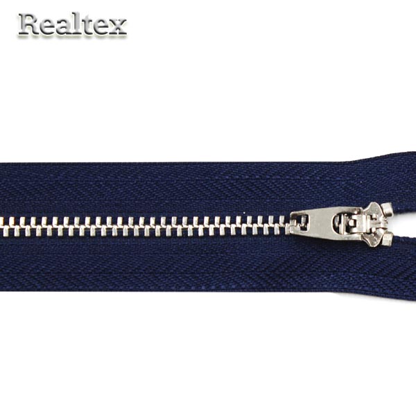 Молния джинсовая  Realtex латунь Т.4,5 "Кобра" 20см цв.синий/никель 