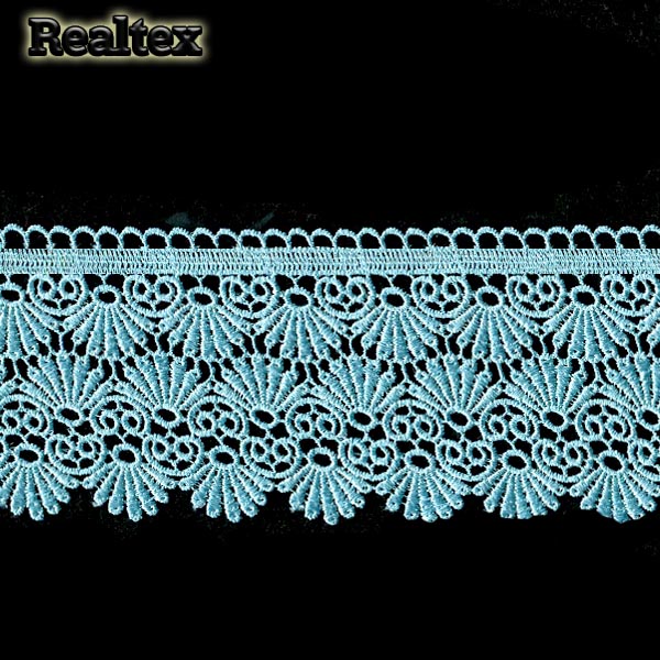 Кружево  гипюр  Realtex  75мм LF-541 цв.34 бирюзовый  