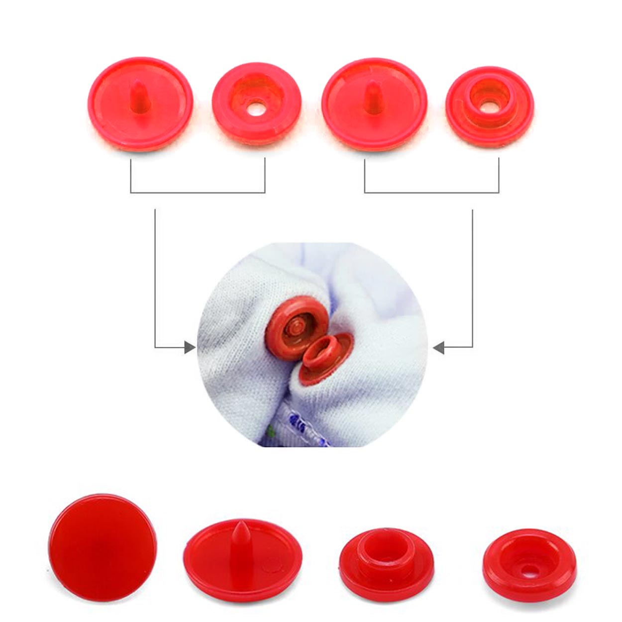 Кнопка рубашечная POM-10 пластик 10мм (100шт) цв.003 красный