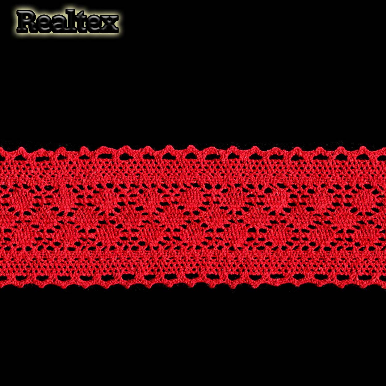 Кружево вязаное  60мм 60.01.153 (25м) цв.16 красный 