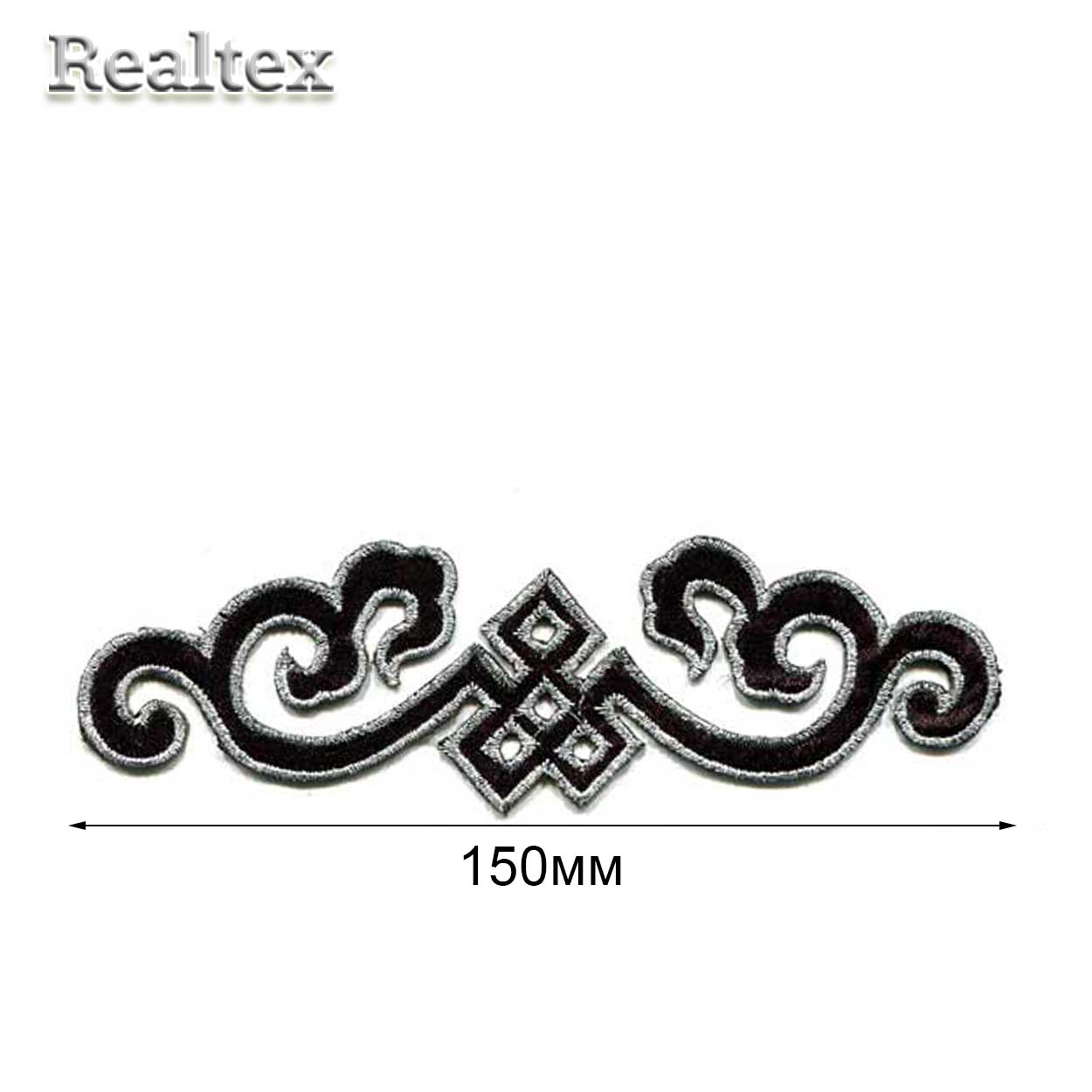 Термоаппликации орнамент Realtex R-3335 цв.черный/серебро