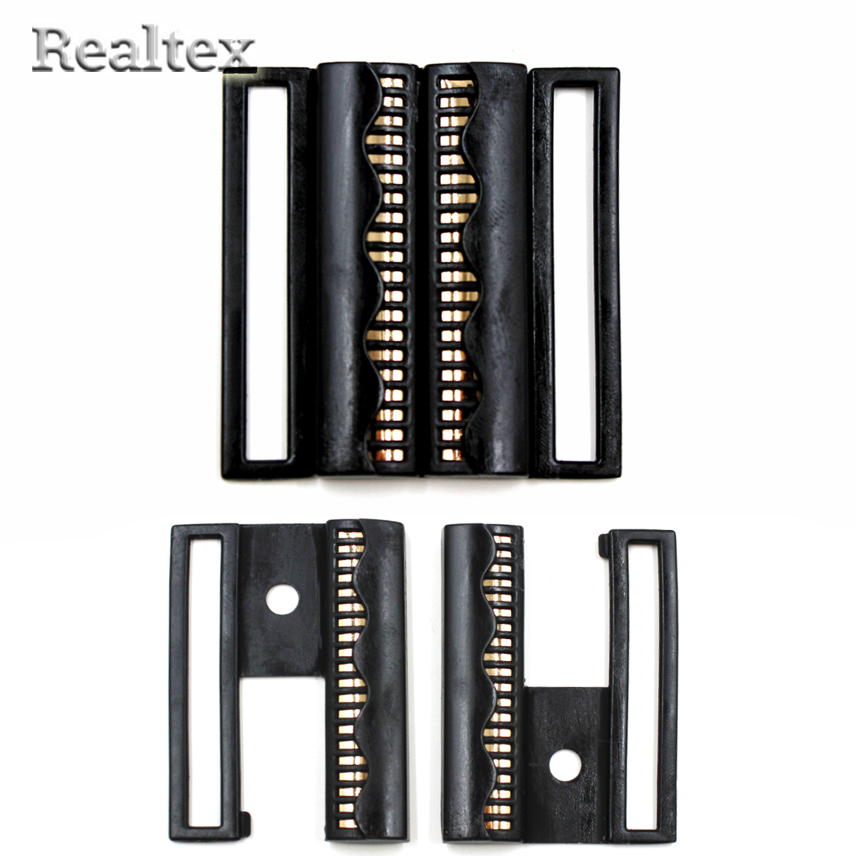 Пряжка металлическая ГНУ 13763 50мм цв.золото+чёрный