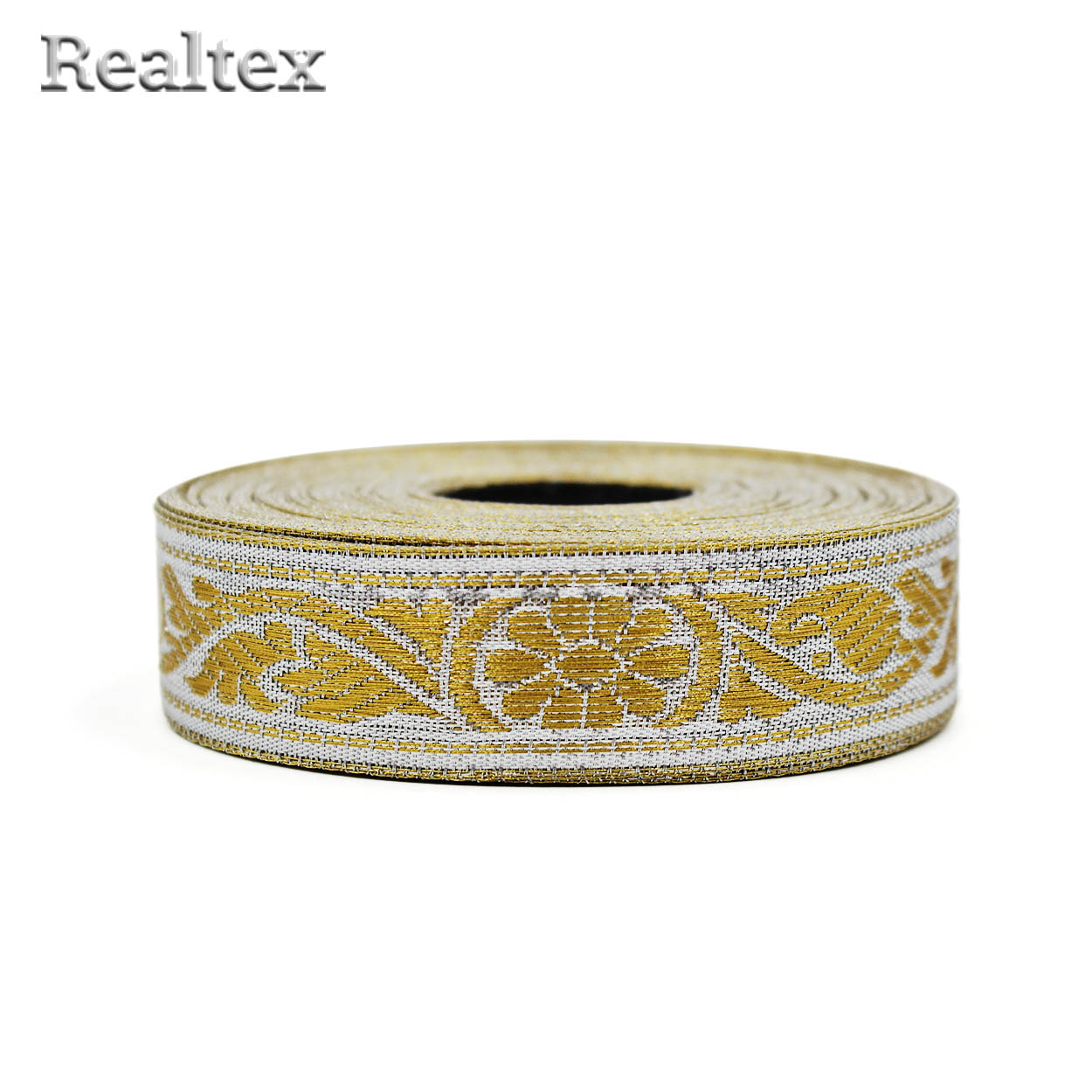 Тесьма церковная 22мм 01405 цв.золлото/серебро