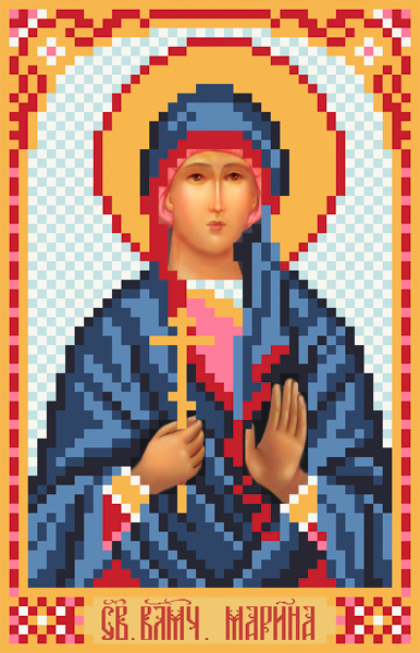 Рисунок на шелке МП №3032 "Св.Марина" 22х25см