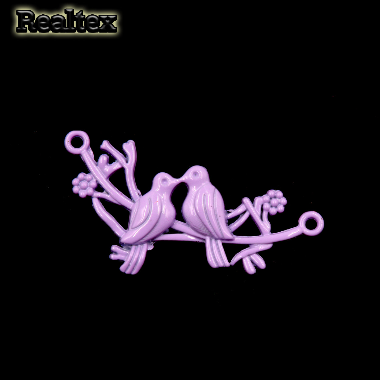 Подвеска металл 3249 "2 птички" 17*45мм цв.сиреневый