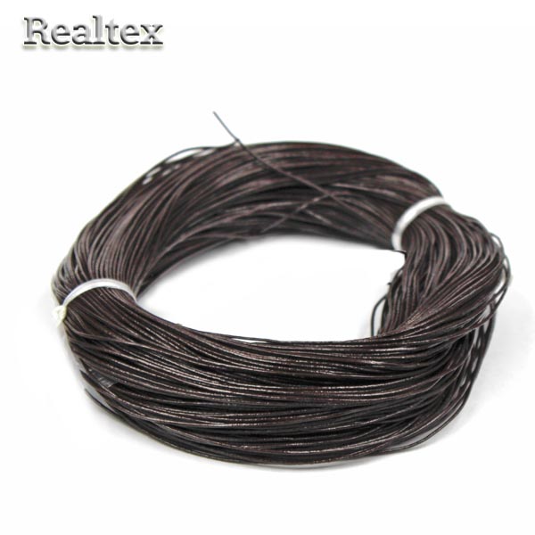  Шнур кожа натуральная Реалтекс 1мм (91,5м) цв.коричневый