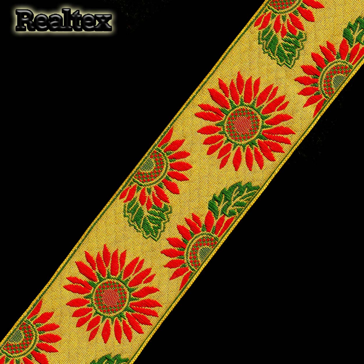 Тесьма жакардовая с3379г17 рис.8890 50мм (25м) цв.желтый