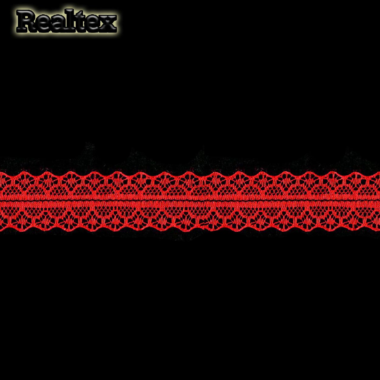 Кружево капроновое  30мм TBY 1659-1 (27,4м) цв.03 красный 