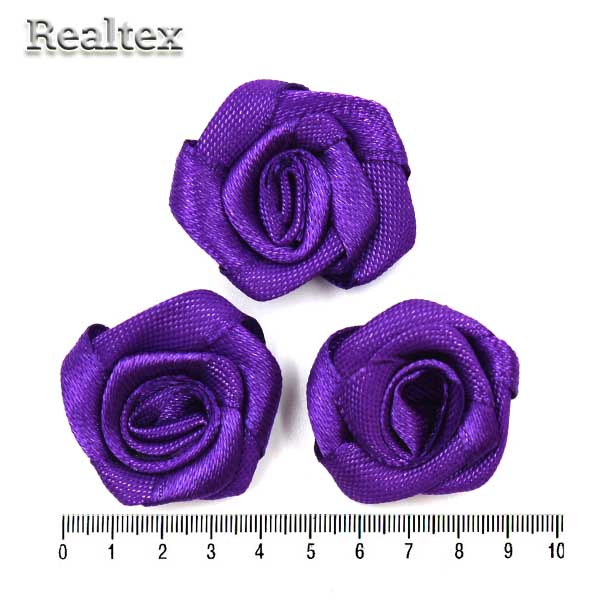 Розочки пришивные атласные Realtex R-5 цв.фиолетовый