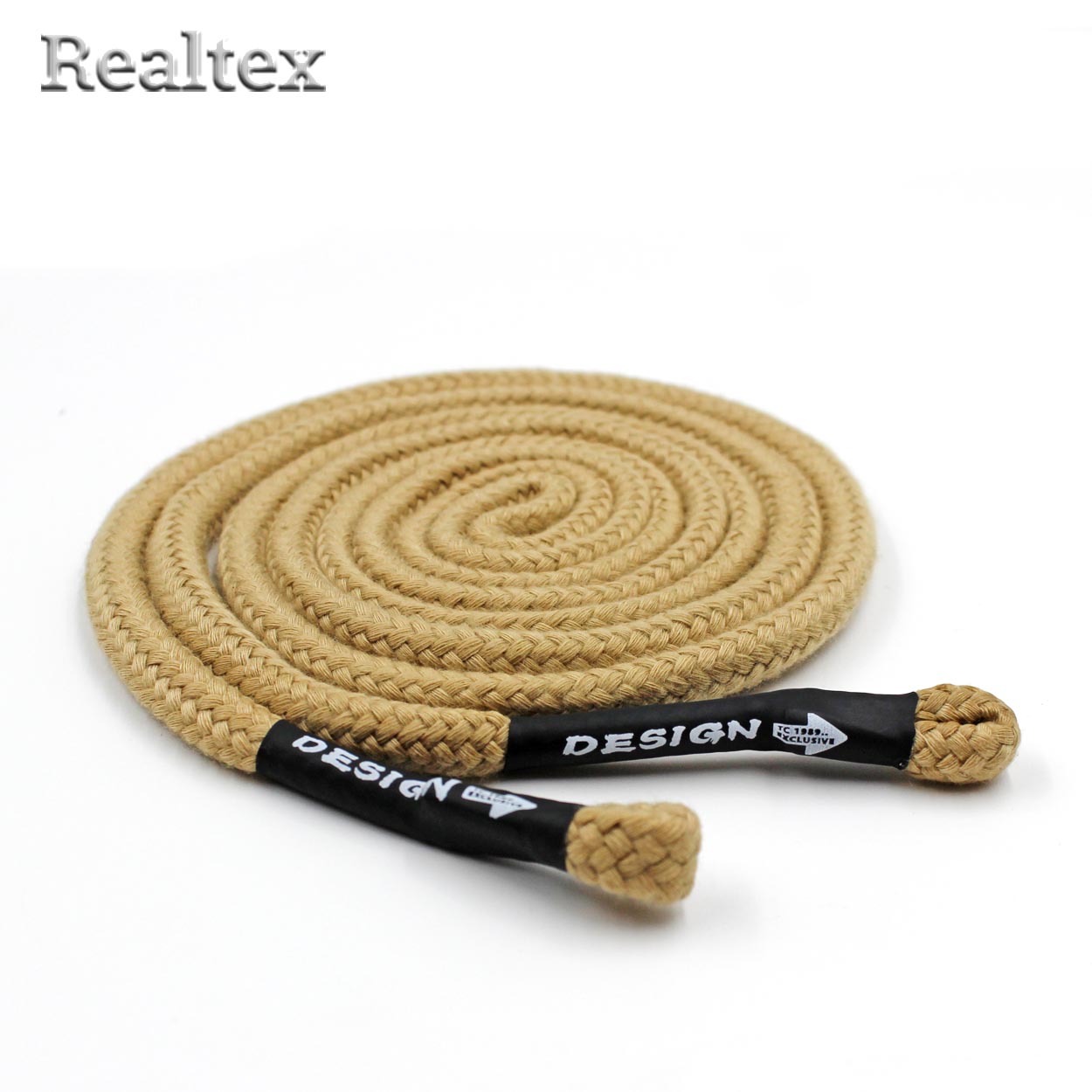 Шнур с наконечниками Realtex R- 6 круглый с наконечником Desigh шир.8мм дл.140см (10шт) цв.бежевый