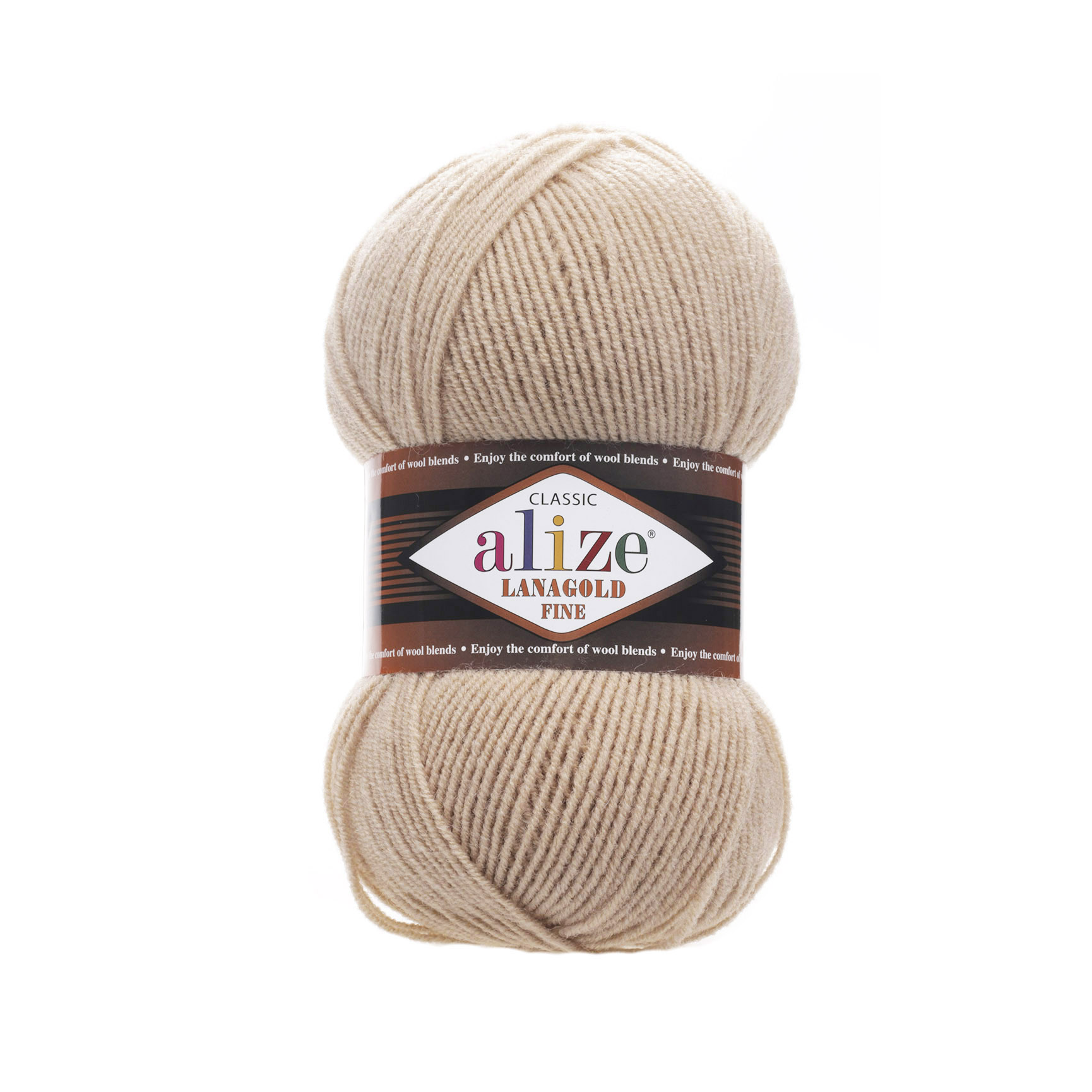 Пряжа Alize "Lana Gold Fine" (100гр) цв.585 молочно-бежевый 
