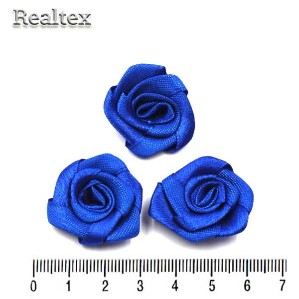 Розочки пришивные атласные Realtex R-4 цв.электрик